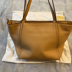 Michael Kors Tan Tote with Smooth Leather and Trapezoidal Design